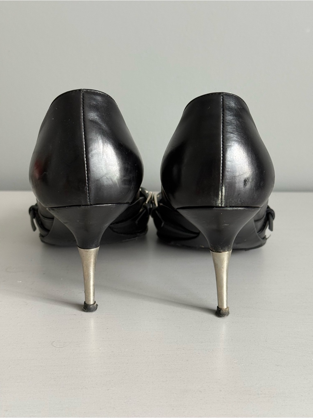 DIOR Black Leather Pointed-Toe Heels - Picture 4 of 8
